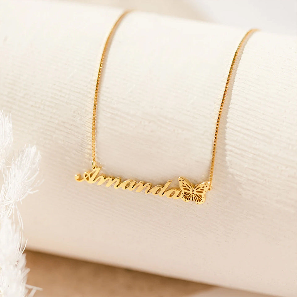 Mix & Match Elegant Butterfly Name Necklace