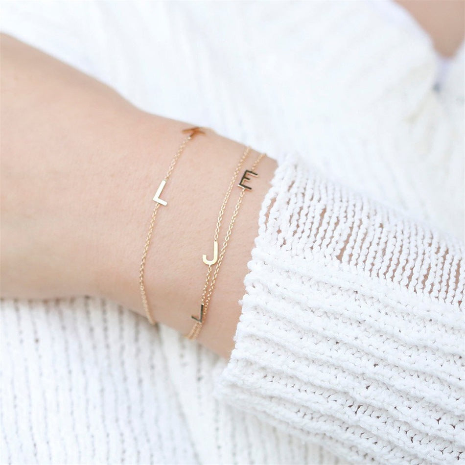 Mix & Match Custom Letter Minimalist Bracelet