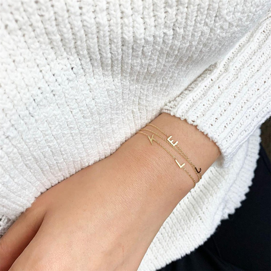 Mix & Match Custom Letter Minimalist Bracelet